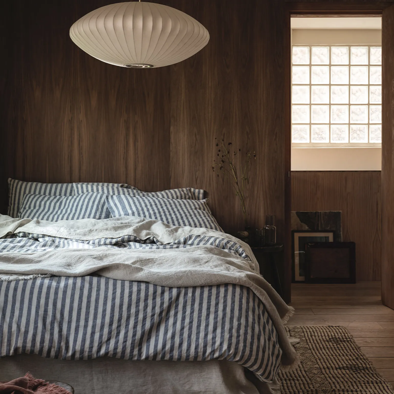 Atlantic Pembroke Stripe Linen Blend Duvet Cover