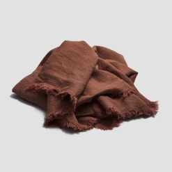Barley Brown Linen Crinkle Throw