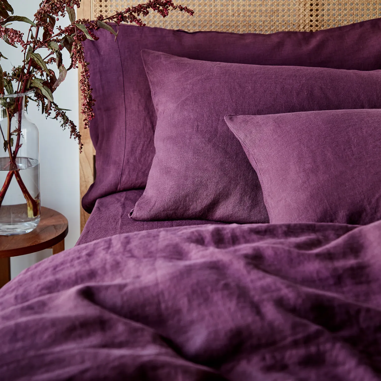 Berry 100% Linen Pillowcases (Pair)