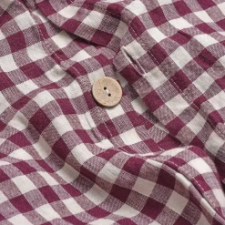 Berry Gingham 100% Linen Duvet Cover