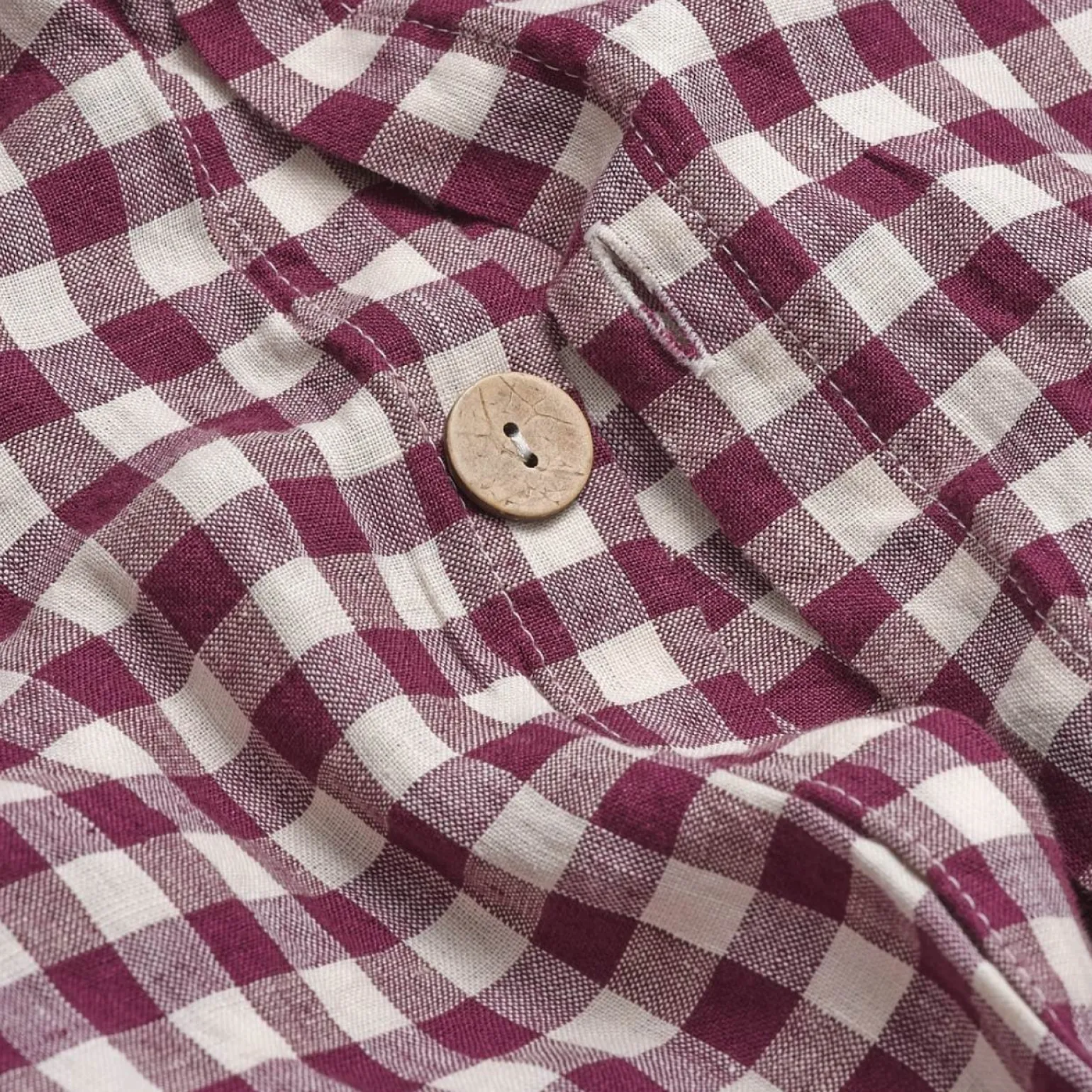 Berry Gingham 100% Linen Duvet Cover