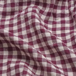 Berry Gingham 100% Linen Flat Sheet
