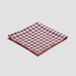 Berry Gingham 100% Linen Napkins Set of 4
