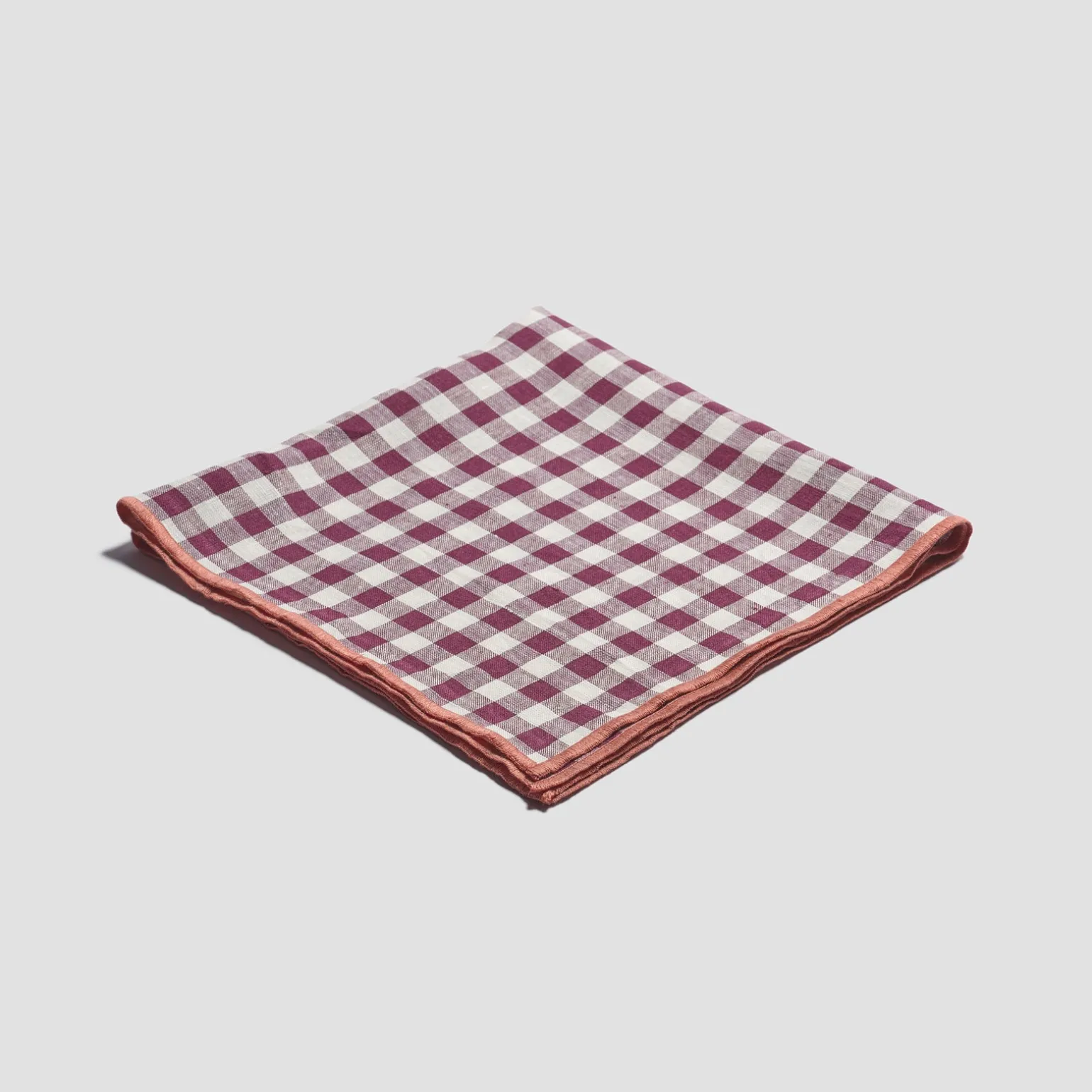 Berry Gingham 100% Linen Napkins Set of 4