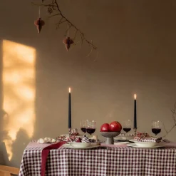 Berry Gingham 100% Linen Tablecloth