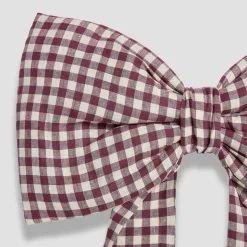 Berry Gingham Linen Bow