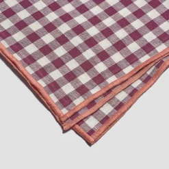 Berry Gingham Linen Table Runner