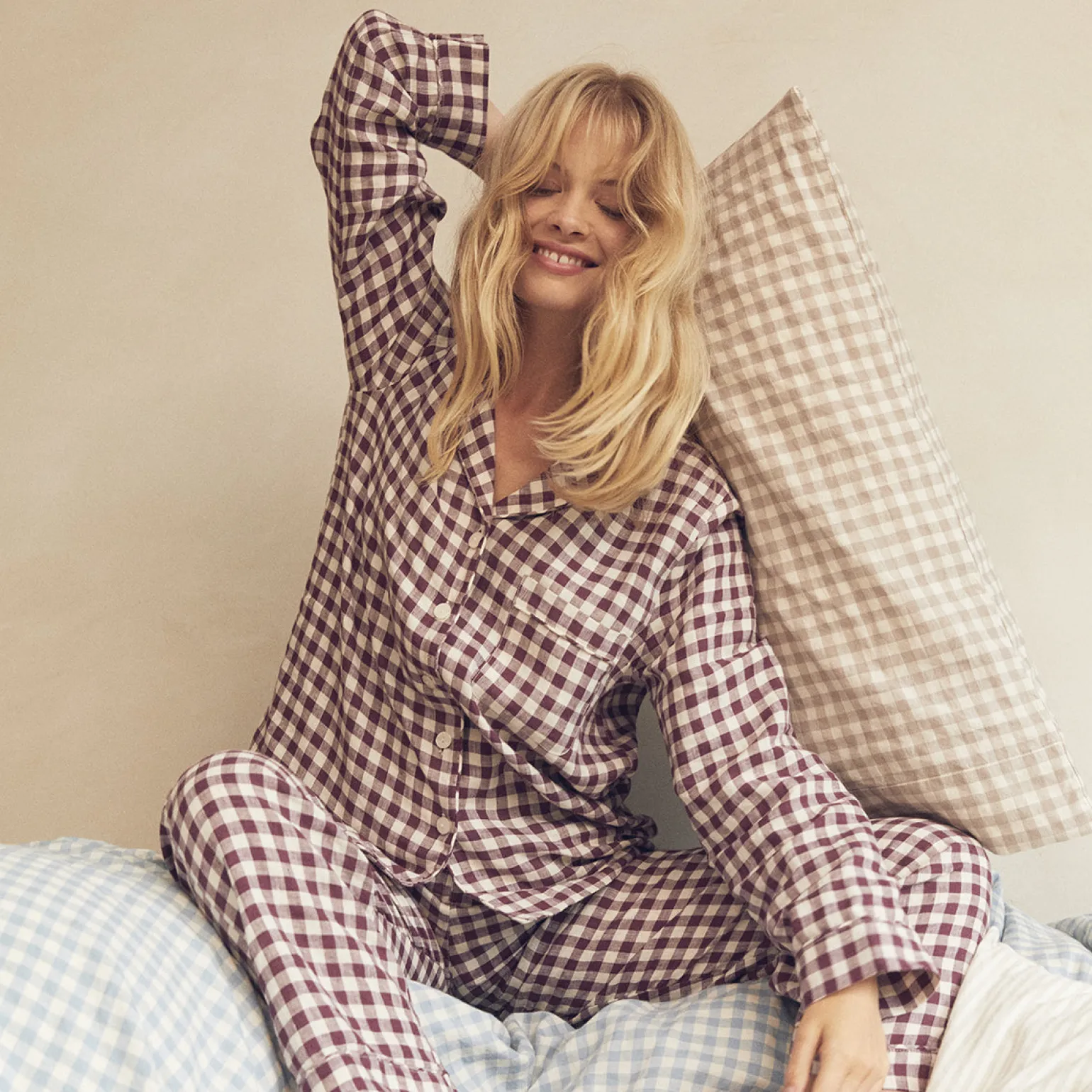 Berry Gingham Pajama Set