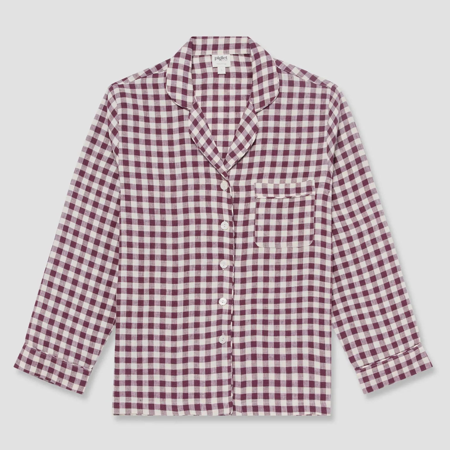 Berry Gingham Pajama Shirt