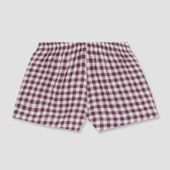 Berry Gingham Pajama Shorts Set