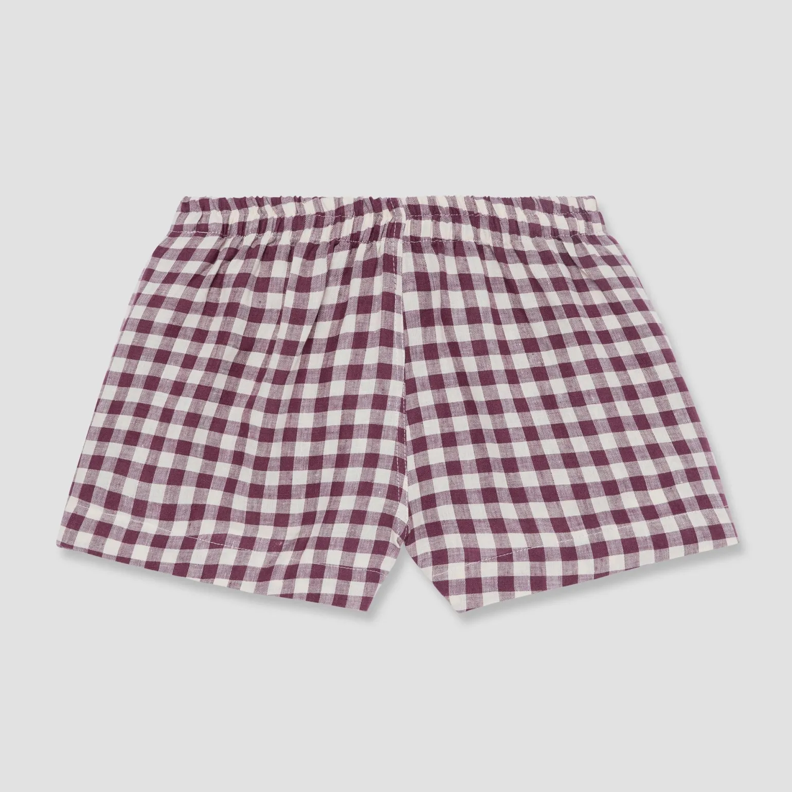 Berry Gingham Pajama Shorts Set