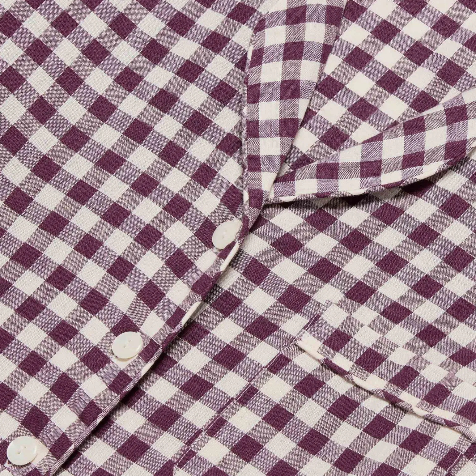 Berry Gingham Pajama Shorts Set