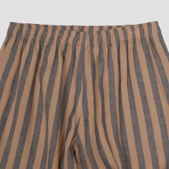 Blue & Porcini Striped Linen Pajama Shorts