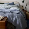 Blue Willow Linen Crinkle Throw