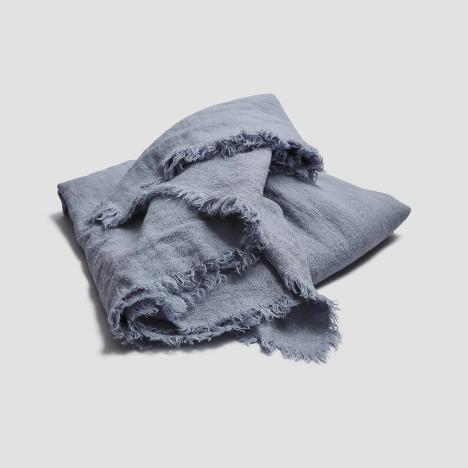 Blue Willow Linen Crinkle Throw