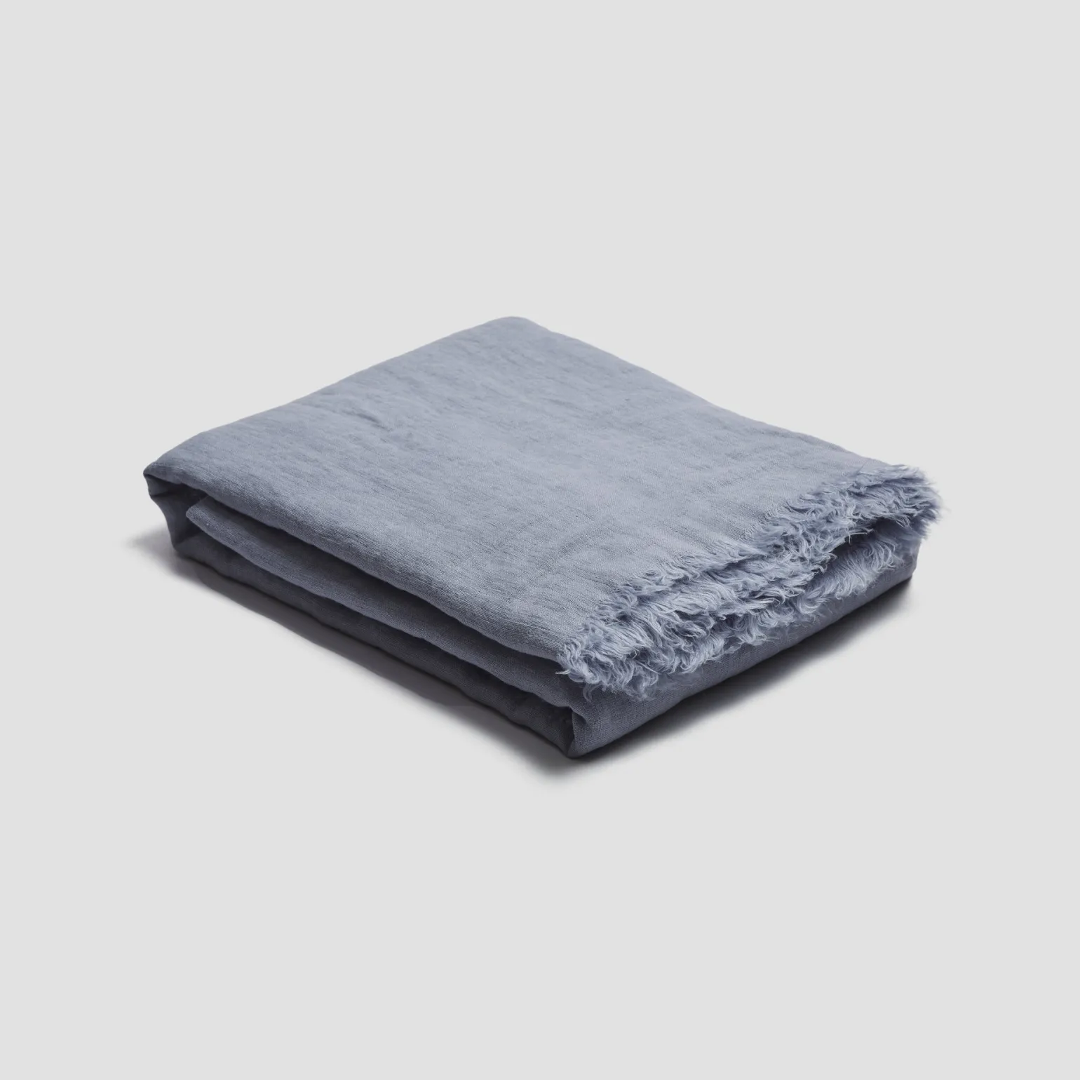 Blue Willow Linen Crinkle Throw