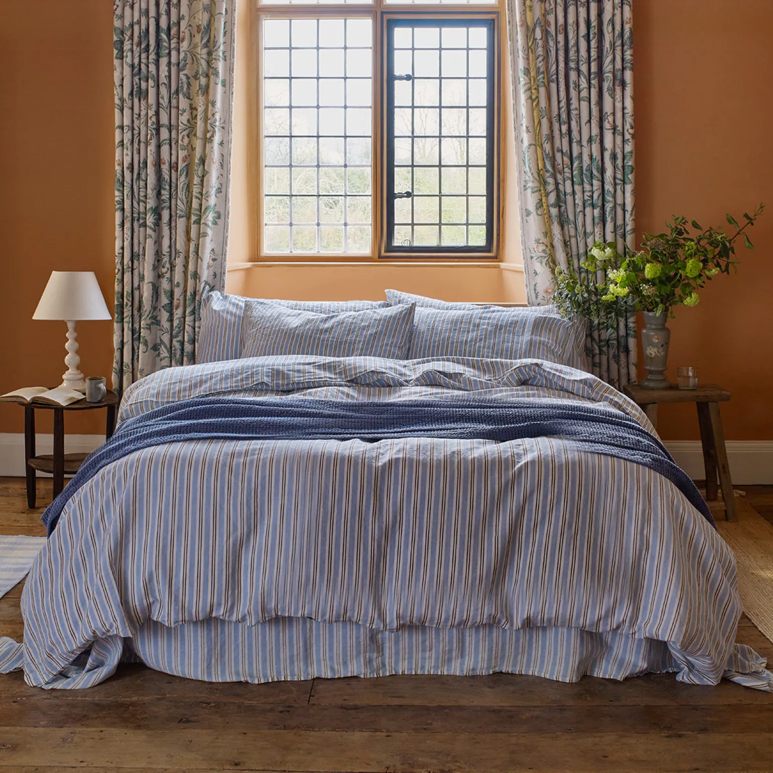 Bluebell Somerley Stripe Linen Blend Duvet Cover