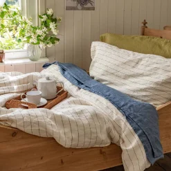 Blueberry 100% Linen Flat Sheet