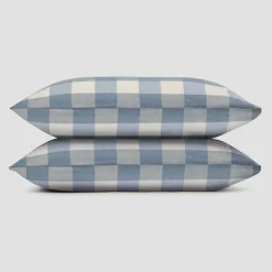 Blueberry Emsworth Plaid Linen Blend Pillowcase (Pair)
