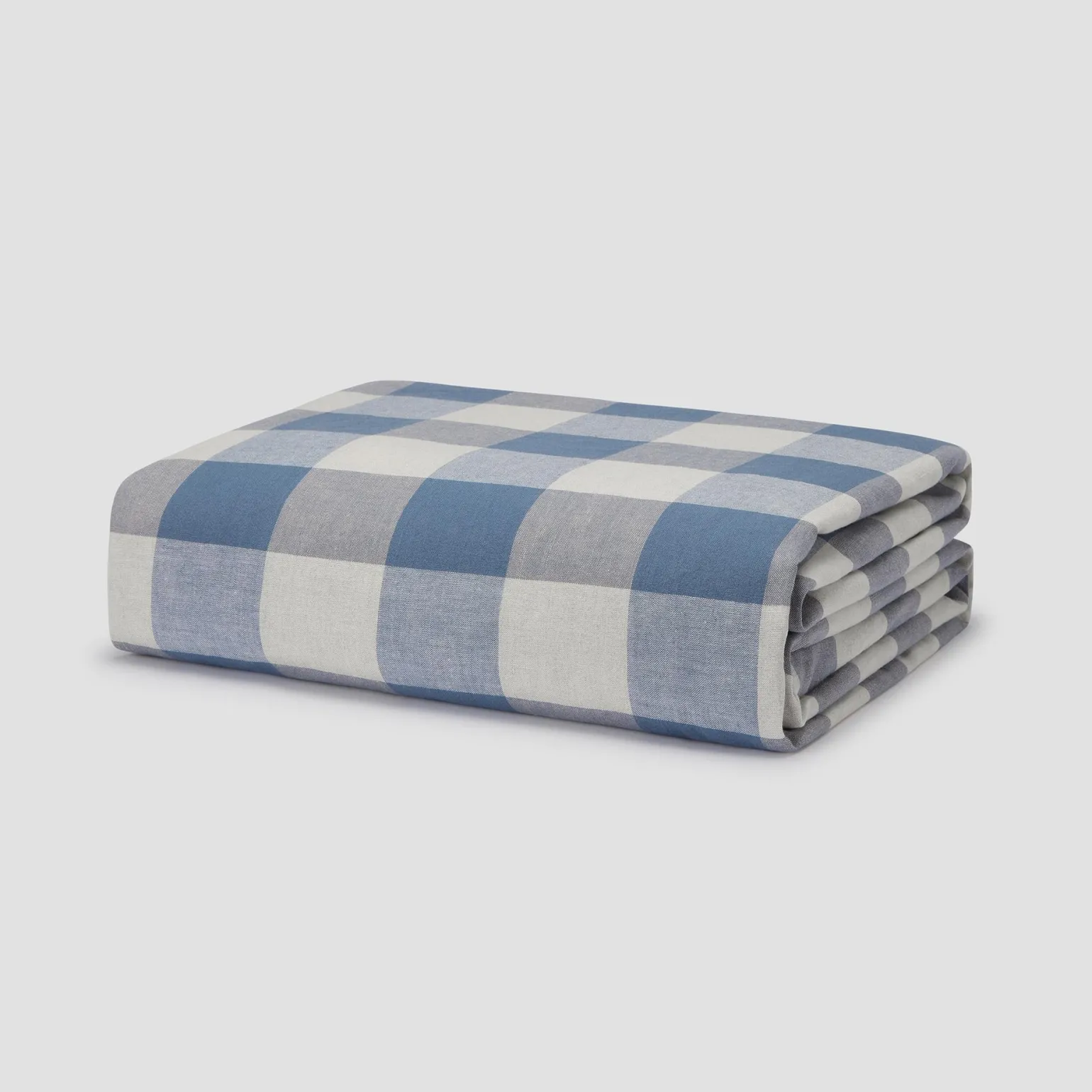 Blueberry Emsworth Plaid Linen Blend Duvet Cover