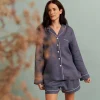 Blueberry Linen Pajama Shorts