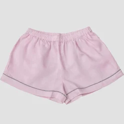 Blush Pink Linen Pajama Shorts