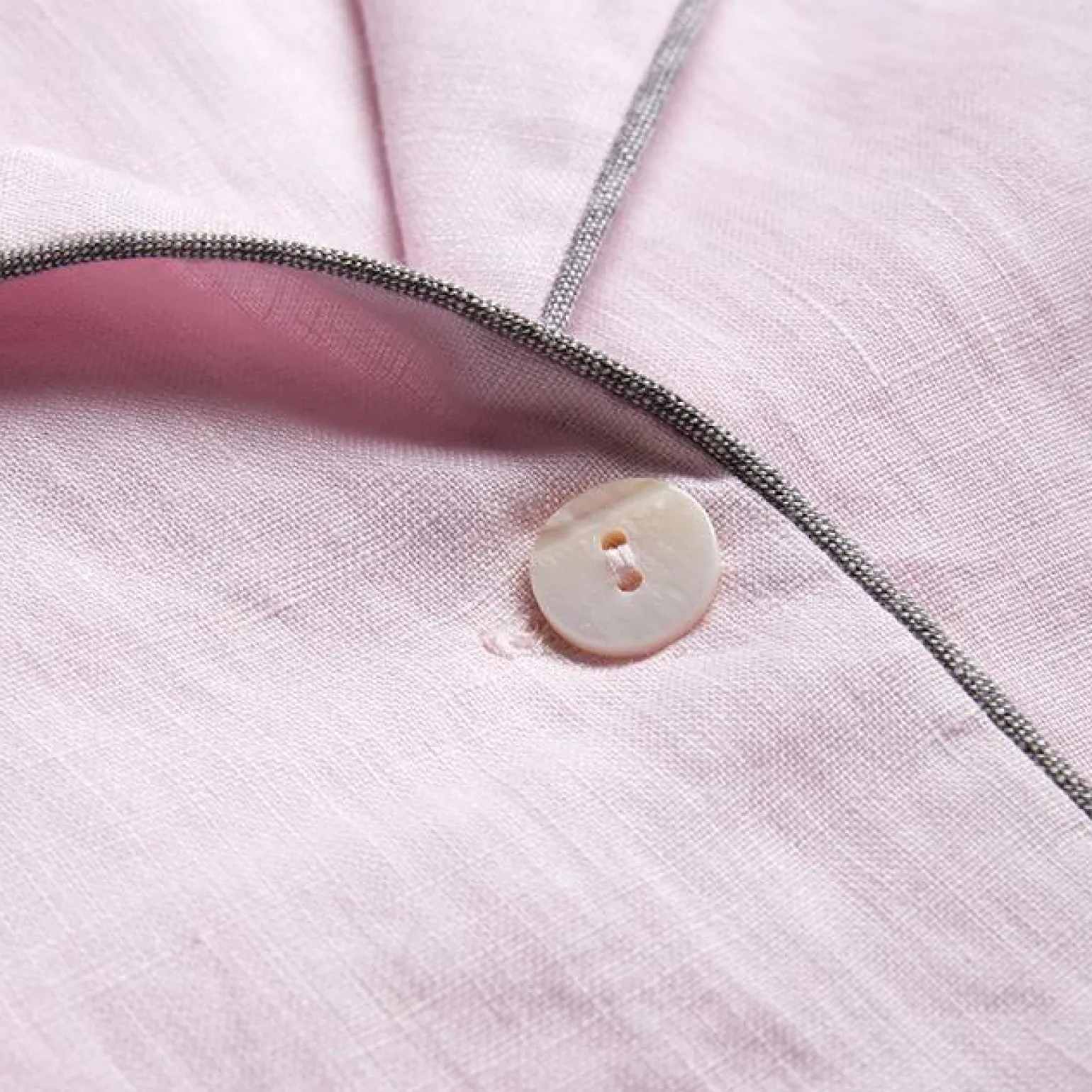 Blush Pink Linen Pajama Shirt (Top Only)