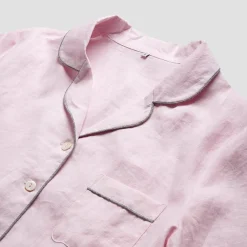 Blush Pink Linen Pajama Shirt (Top Only)