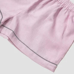 Blush Pink Linen Pajama Shorts