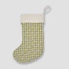 Botanical Green Gingham Christmas Stocking