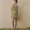 Botanical Green Gingham Linen Night Dress