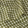 Botanical Green Gingham Linen Blend Flat Sheet