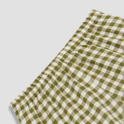 Botanical Green Gingham Linen Pajama Shorts