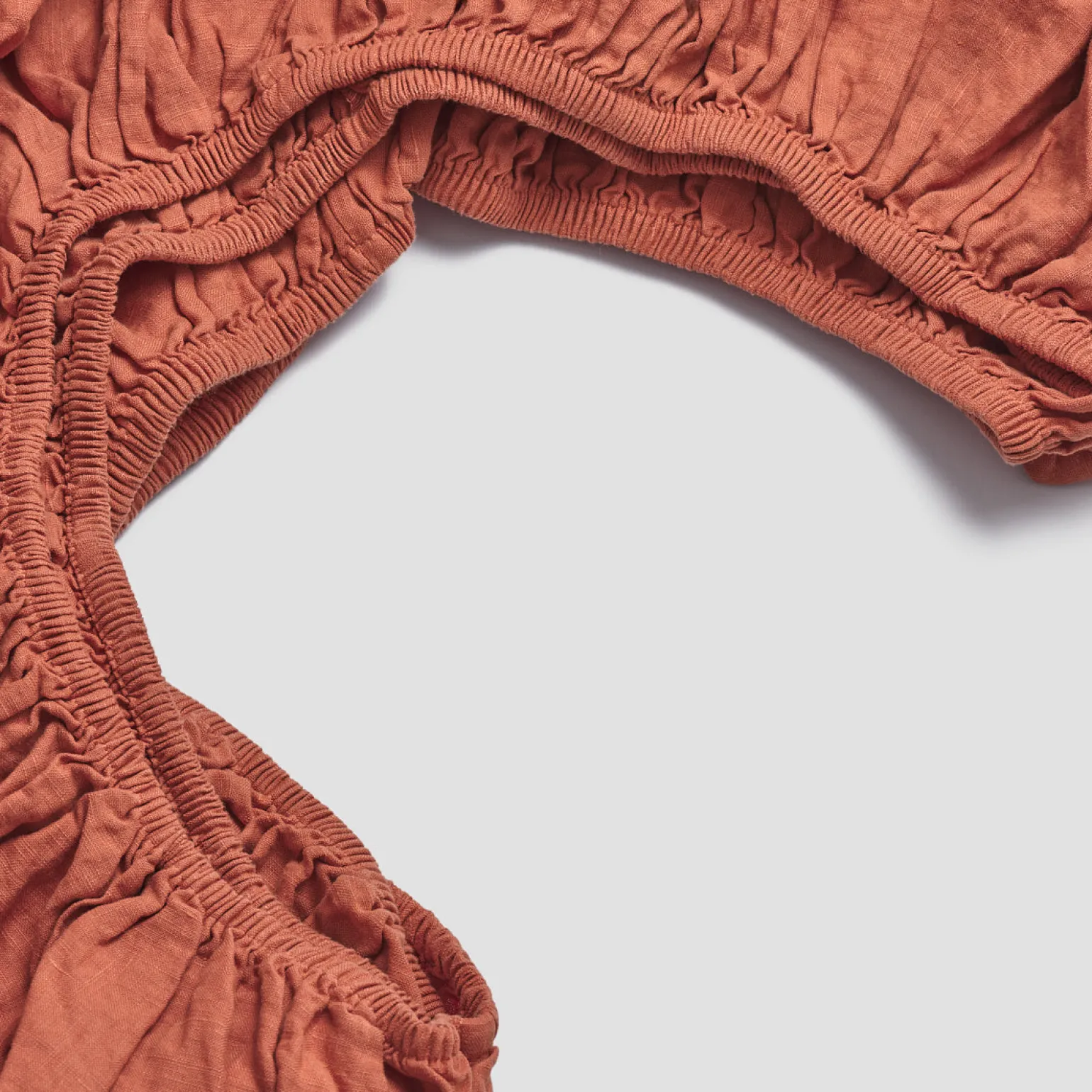 Burnt Orange 100% Linen Fitted Sheet