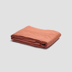 Burnt Orange 100% Linen Fitted Sheet