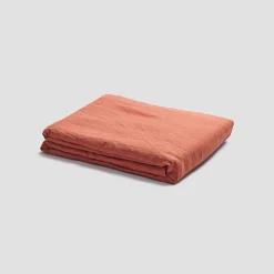 Burnt Orange 100% Linen Flat Sheet