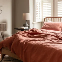 Burnt Orange 100% Linen Pillowcases (Pair)