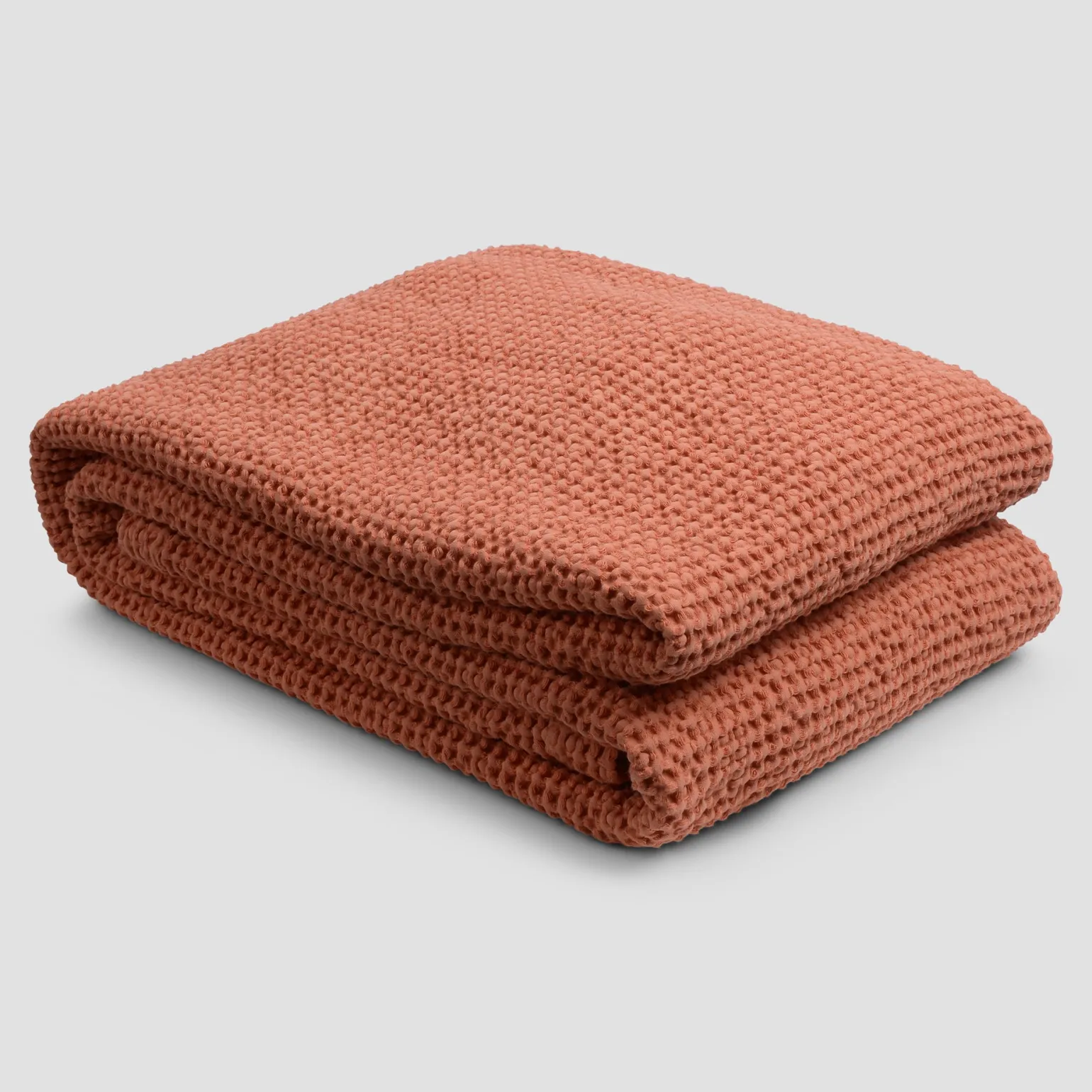 Burnt Orange Waffle Cotton Throw