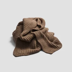 Caramel Wool Knit Throw