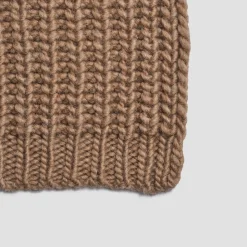 Caramel Wool Knit Throw