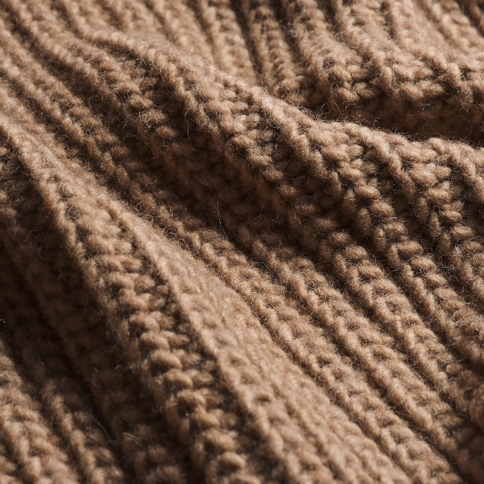 Caramel Wool Knit Throw