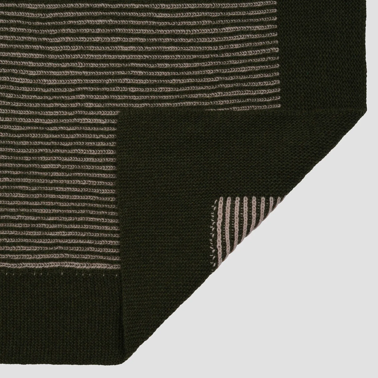 Cedar Green Striped Knitted Throw