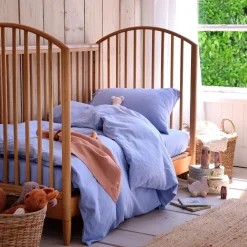 Celeste Blue Kids Linen Blend Bedding Set