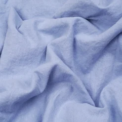 Celeste Blue Linen Blend Fitted Sheet