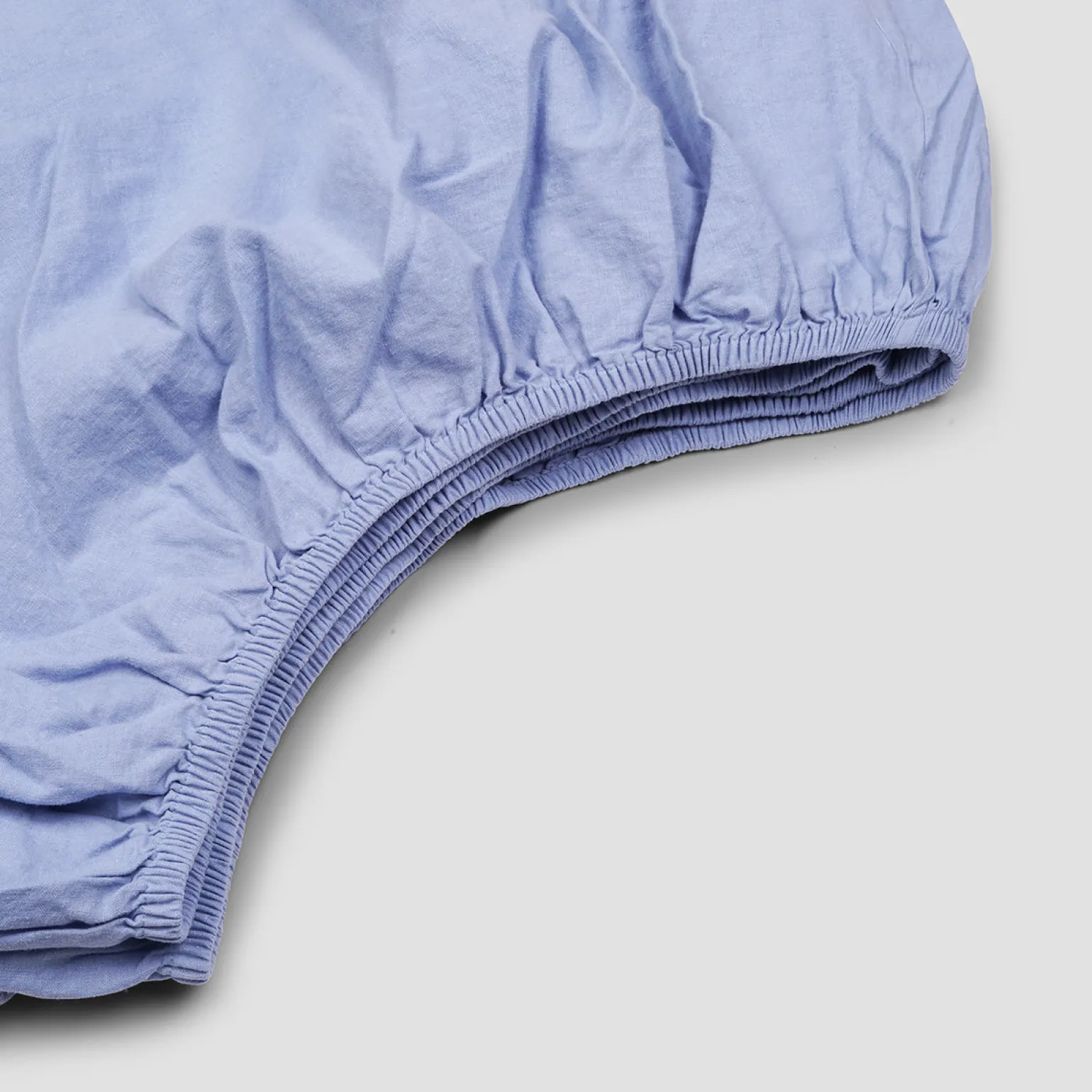 Celeste Blue Linen Blend Fitted Sheet
