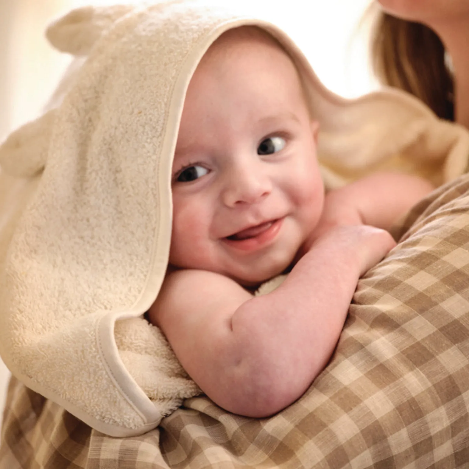 Chalk Cotton Woodland Animal Hooded Towel