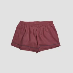 Cherry Linen Pajama Shorts Set
