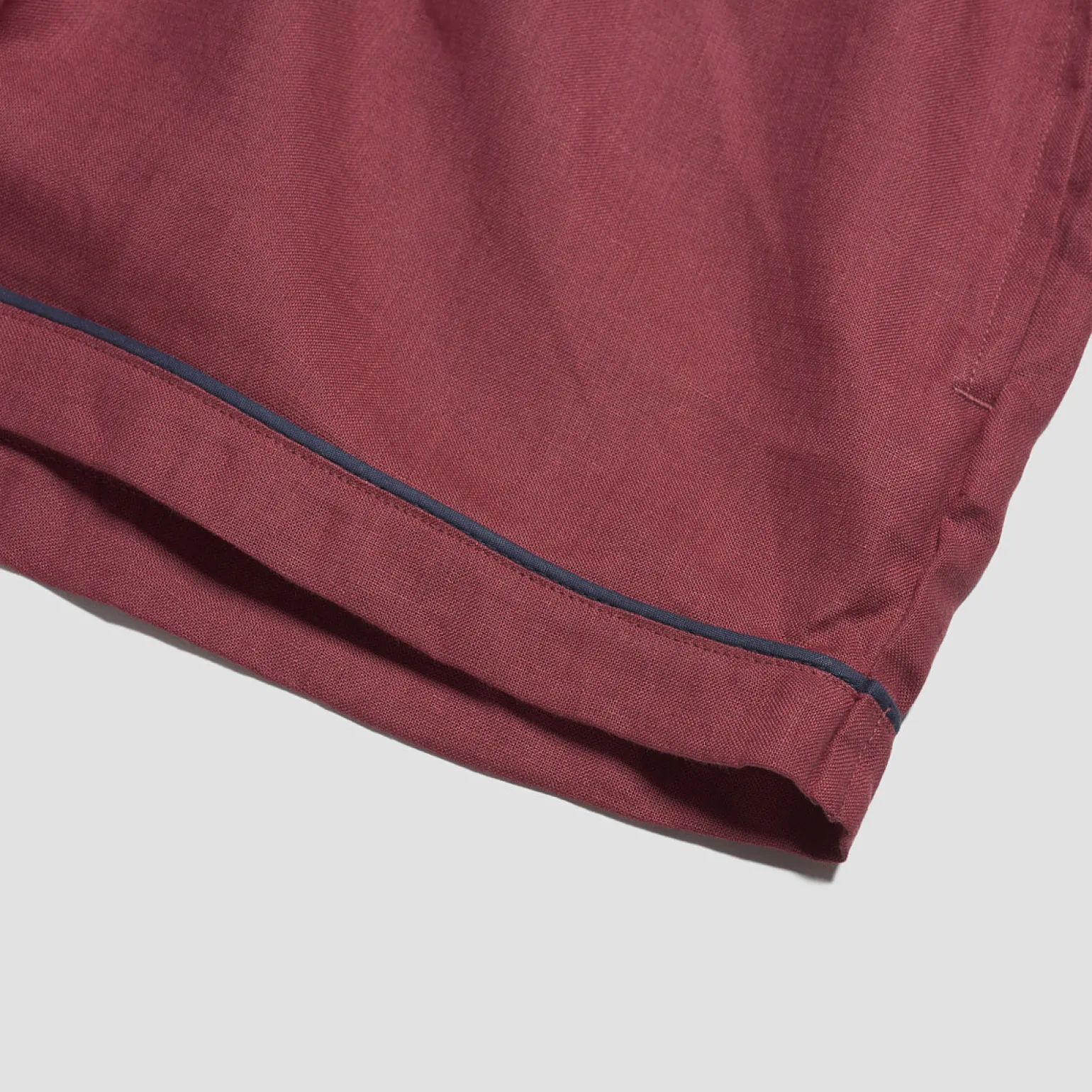 Cherry Linen Pajama Shorts Set