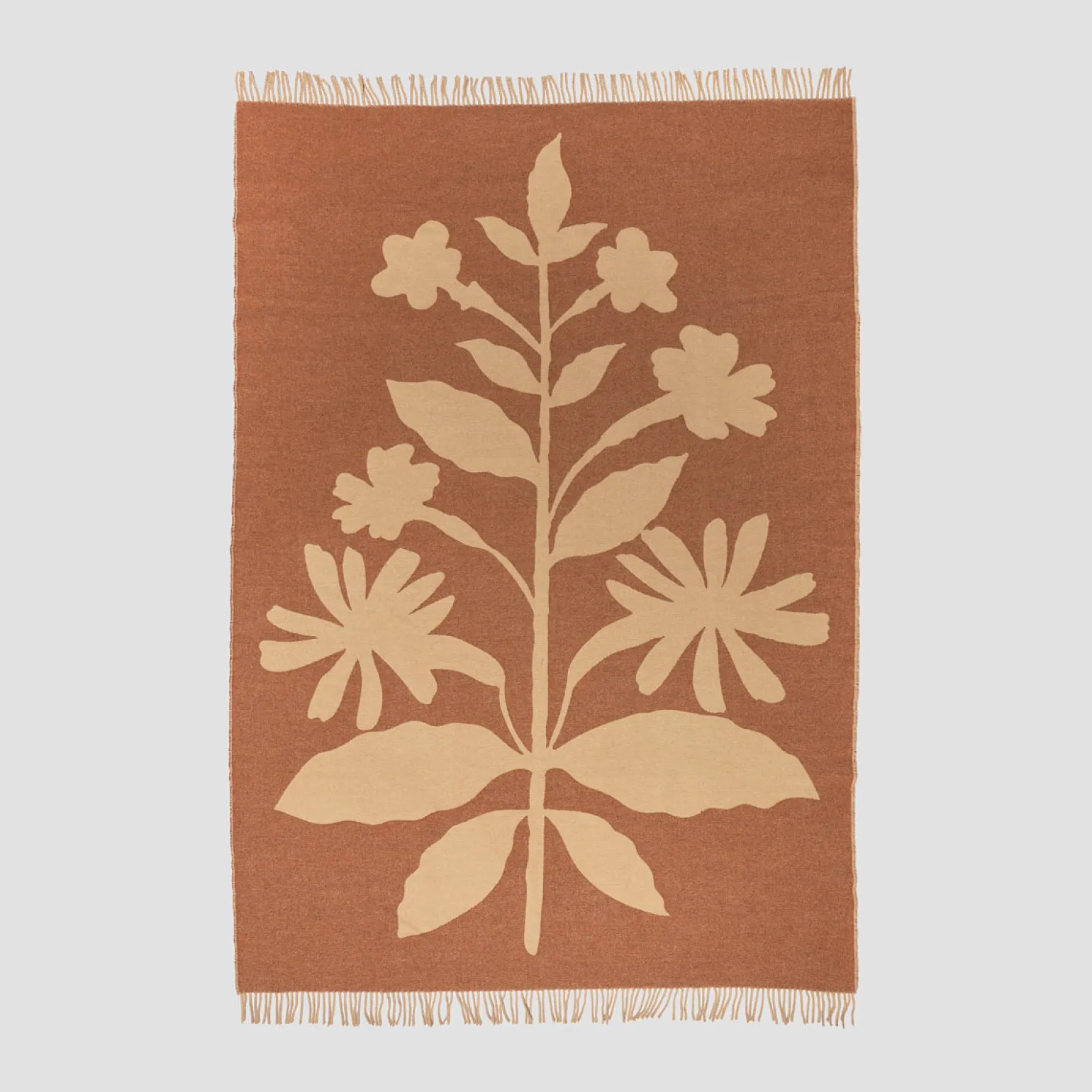 Cinnamon Botanical Wool Blanket