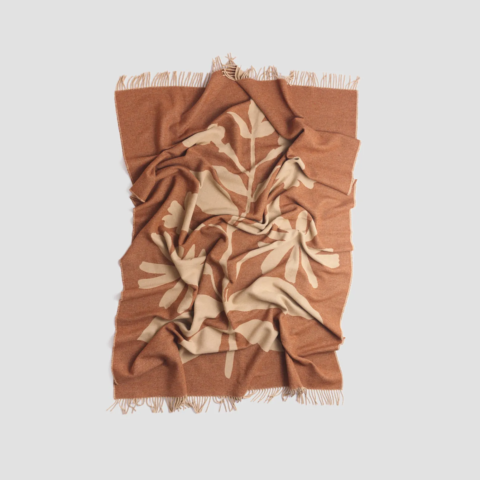 Cinnamon Botanical Wool Blanket
